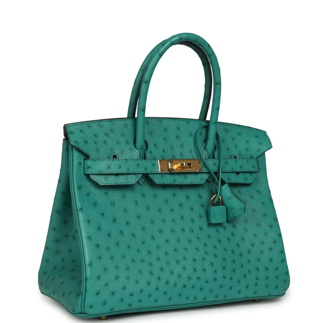 Hermès Birkin 30 Vert Verone Ostrich Gold Hardware in Green Ostrich from Madison Avenue Couture, photo 2 of 2