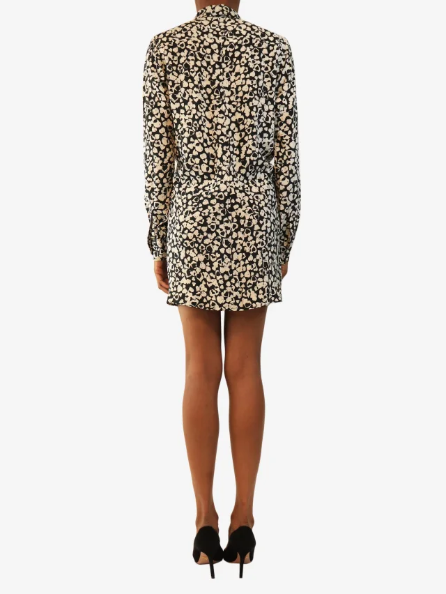 Saint Laurent Black and white silk heart printed mini dress - size UK 6 in Black Silk from Sign of the Times, photo 2 of 3