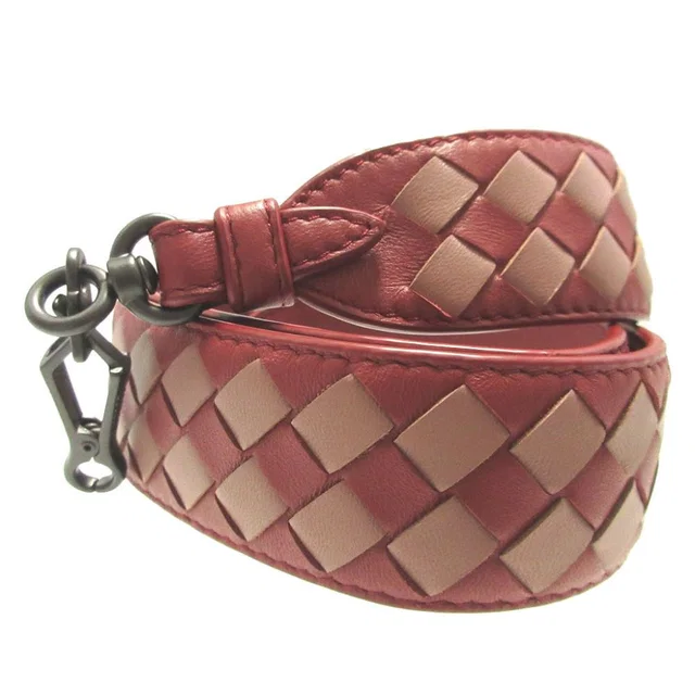 Bottega Veneta Intrecciato Leather Red Shoulder Strap in Red Woven leather from The Reluxe