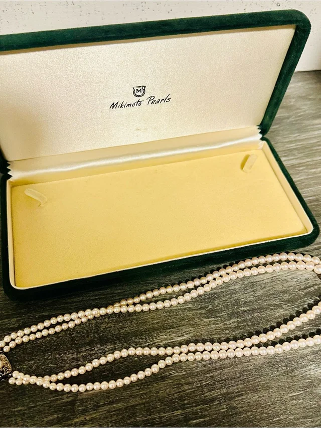 Mikimoto Pinkish-White Double-Strand Pearl Necklace With Ornate Clasp in white from Poshmark