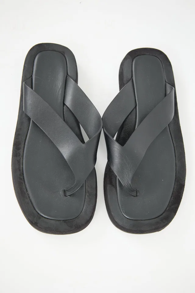 The Row Leather & Suede Ginza Slide in Suede from VSP Consignment