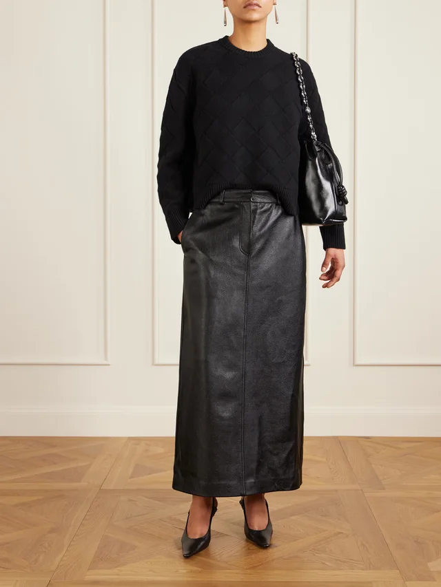 TOTEME Textured-leather maxi skirt in Black, photo 2 of 2 from NET-A-PORTER (Canada)