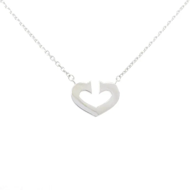Cartier C Heart 750 White Gold Necklace in White from LuxUness