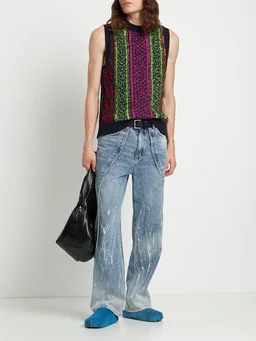 Agr Knit Vest with Round Neckline in 100% Wool, photo 2 of 6 from LUISAVIAROMA