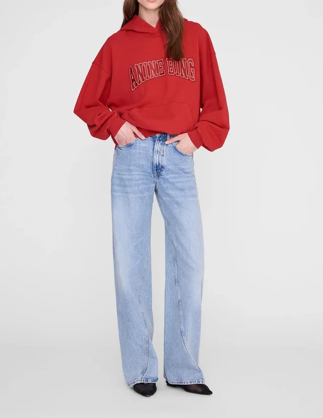 Anine Bing Harvey logo-embroidered hoodie, photo 3 of 4 from SENSER