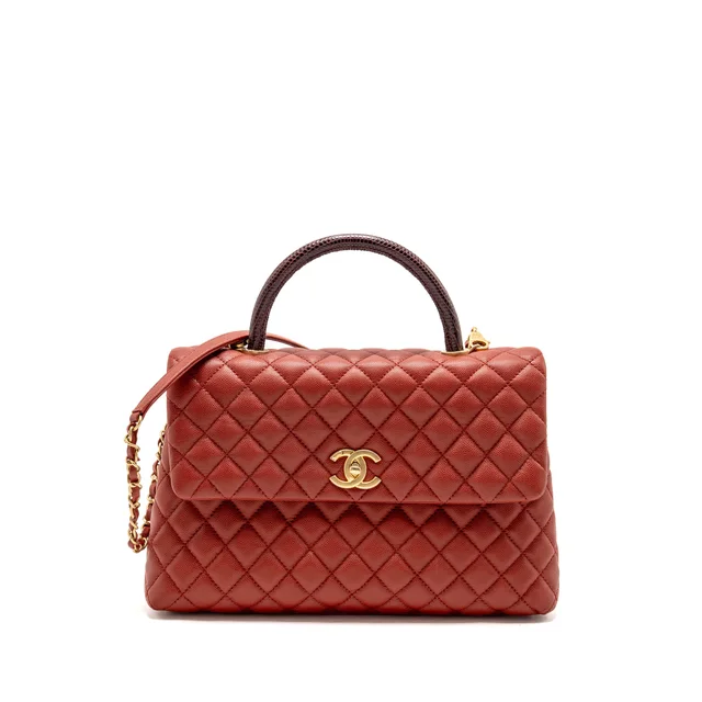 Chanel Large Coco Handle in Red Caviar leather from EMIER