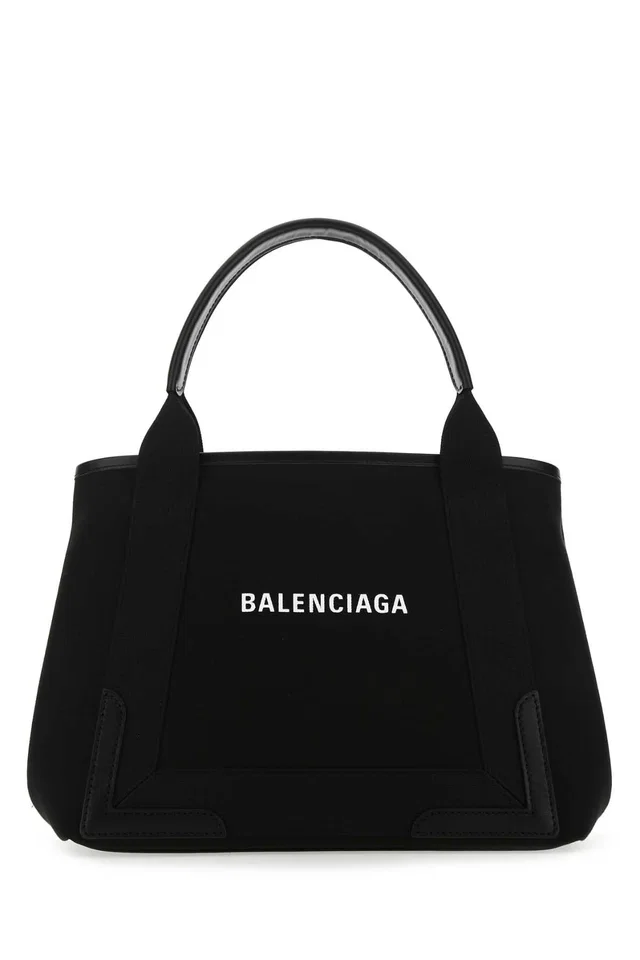 Balenciaga Canvas Logo Shoulder Bag — Black in Black Canvas from HEWI