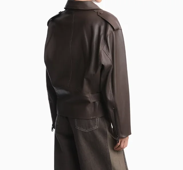 Emporio Armani belted leather jacket, photo 6 of 7 from SENSER