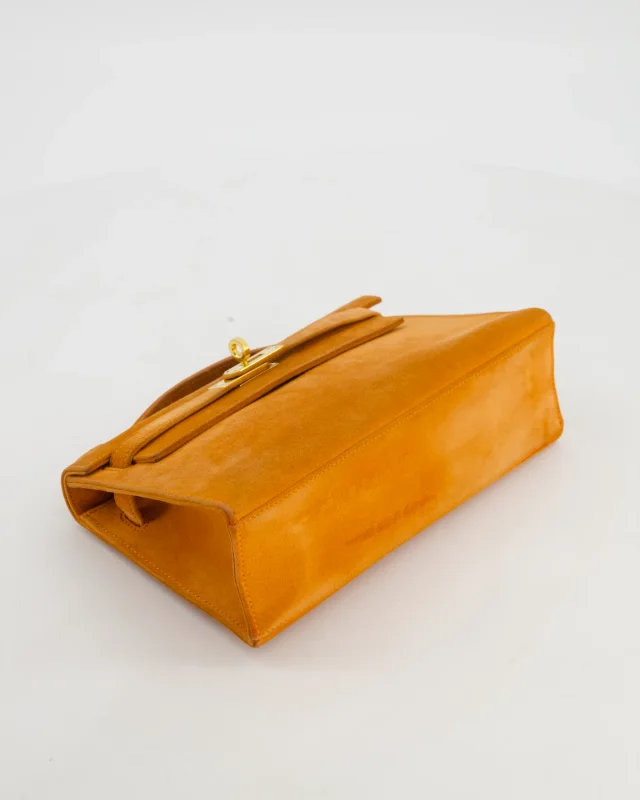 Hermès Vintage Mini Kelly Pochette Bag in Orange Calfskin from Sellier, photo 17 of 23