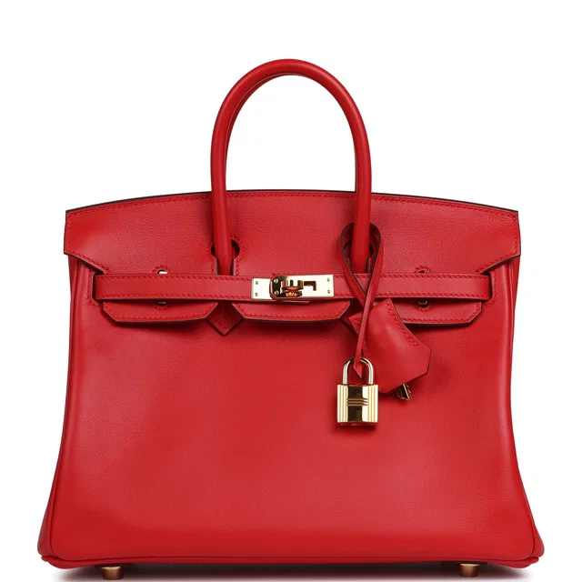 Hermès Birkin 25 Rouge de Coeur Swift Gold Hardware in Red Swift leather from Madison Avenue Couture