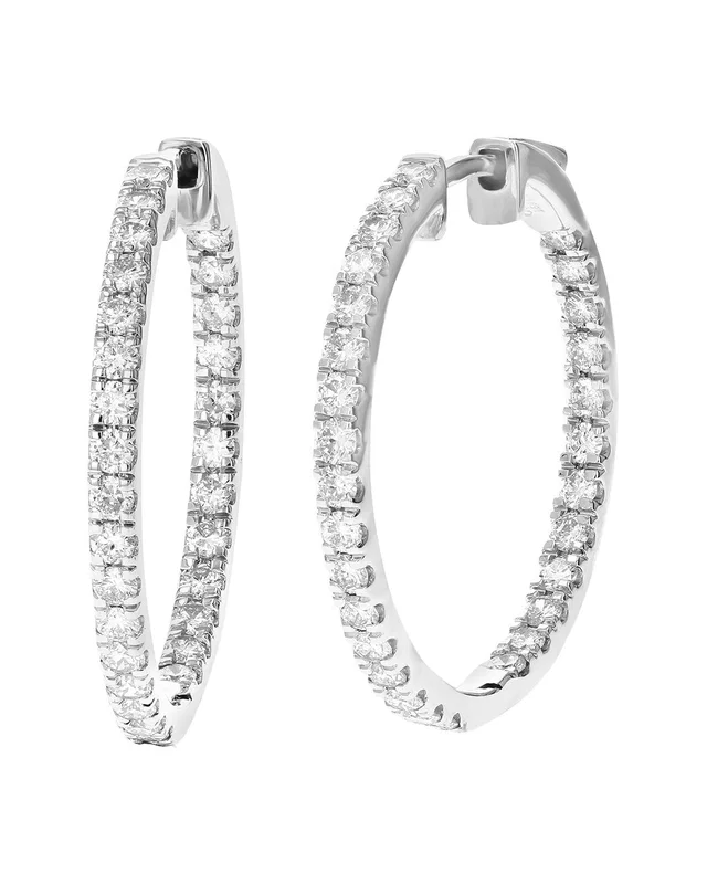 Amairah Silver 1.50 ct. tw. Lab-Grown Diamond Hoops, image 1 of 1 from Gilt