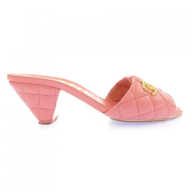 Chanel Sandals Pink in Pink Lambskin from The Reluxe