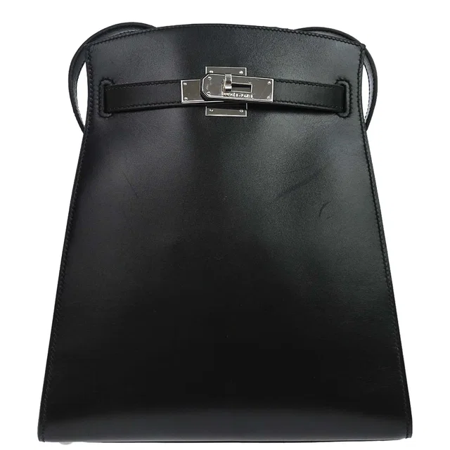 Hermès Black Box Calf Kelly Sport MM Shoulder Bag in Black Box leather from AMORE Vintage Tokyo