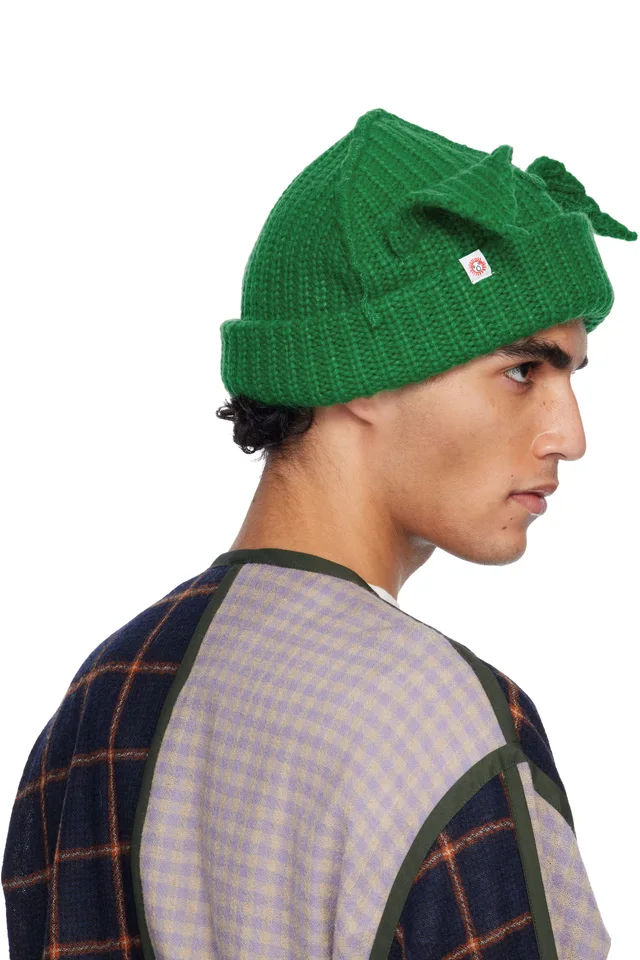 Charles Jeffrey LOVERBOY Green Mohair Chunky Ears Beanie, photo 3 of 3 from SSENSE