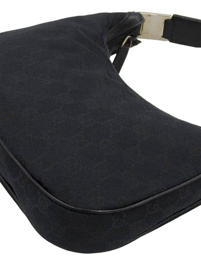 Gucci Canvas GG pattern one-shoulder bag, black from VINTAGE QOO TOKYO, photo 7 of 10