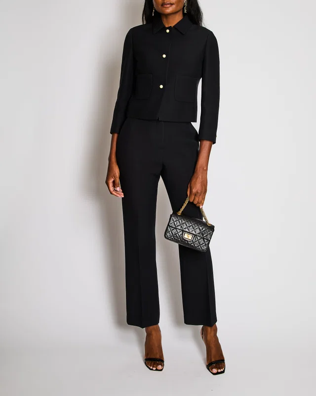 Dior Black Tailored Suit Trouser FR 40 (UK 12) in Black Silk from Sellier