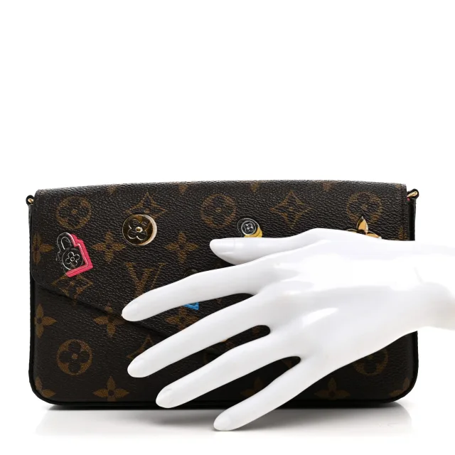Monogram LV Love Lock Pochette Felicie Chain Wallet in Coated canvas from FASHIONPHILE, photo 2 of 8