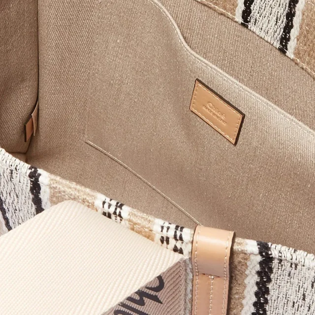 Chloé Woody Medium Tote Bag in beige, photo 4 of 5 from ShopSimon