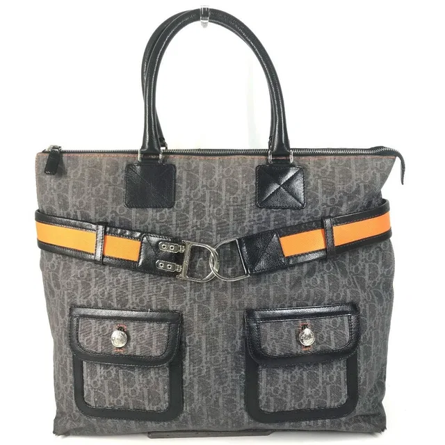 Dior Handbag Trotter Logo Denim Leather Blue in Blue Denim from The Reluxe