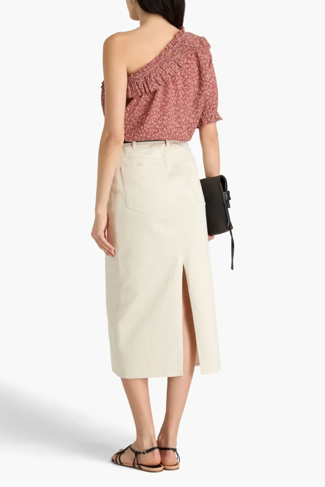 Ulla Johnson Alene One-Shoulder Ruffled Cotton Top in Pink, photo 3 of 4 from THE OUTNET