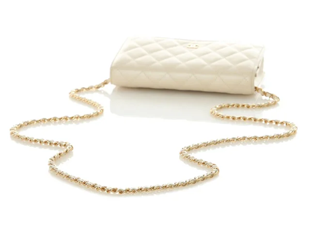 Chanel Beige Quilted Lambskin Wallet on Chain WOC in Beige Lambskin from Ann's Fabulous Finds, photo 8 of 10