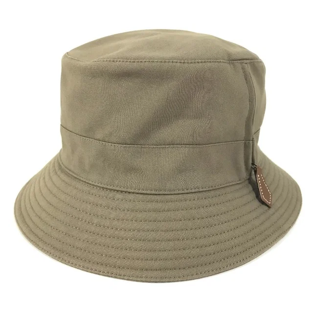 Hermès Hat Zip Up Cotton Khaki in Green from The Reluxe