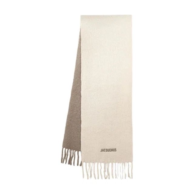 Jacquemus Scarf — Beige Wool Scarfs in Beige Wool from HEWI