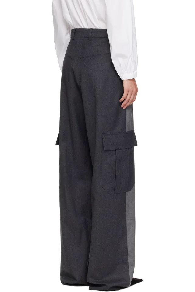 Stella McCartney Gray Paneled Slouchy Cargo Pants, photo 3 of 4 from SSENSE