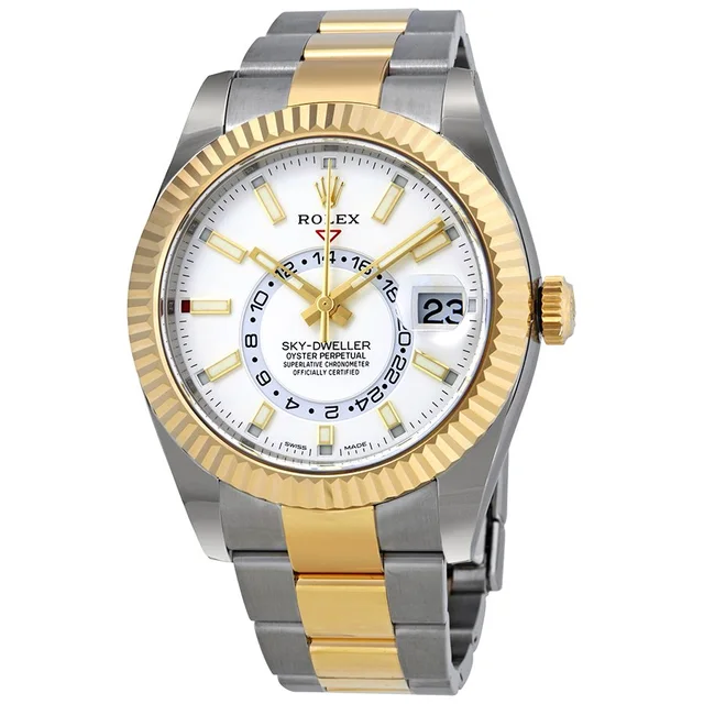 Rolex Oyster Perpetual GMT White Dial Mens Watch 326933WSO in white|gray|silver|yellow|gold from Jomashop.com