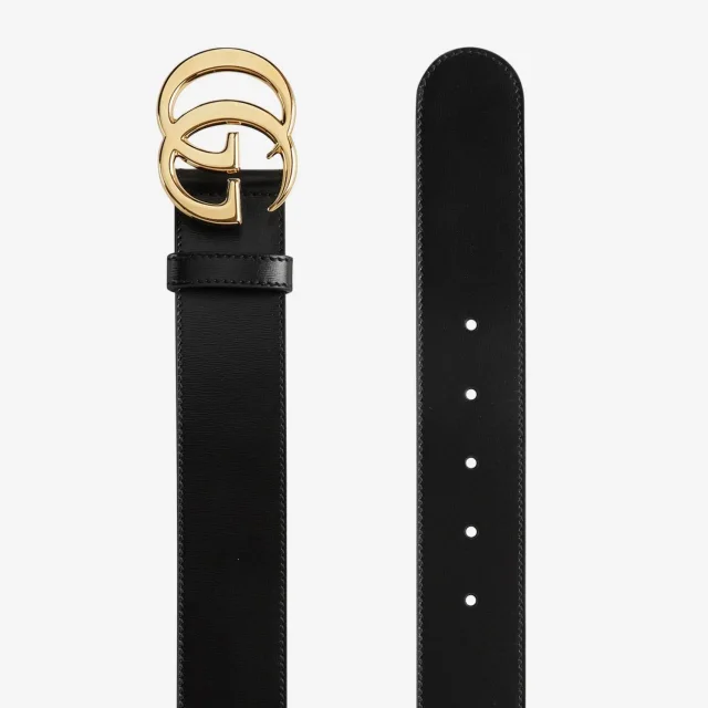 Gucci Logo-Buckle Leather Belt — Black in Black Leather from HEWI, photo 3 of 3