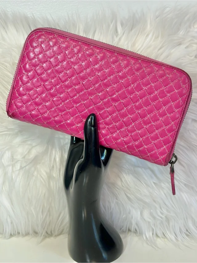 Bottega Veneta Intrecciato Zip Continental Wallet With Coa in pink Woven leather from Poshmark