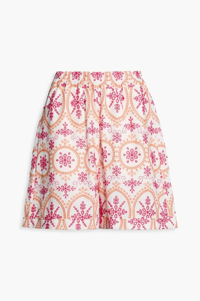 Charo Ruiz Ibiza Lyo Broderie Anglaise Cotton-Blend Shorts in White, photo 5 of 16 from THE OUTNET