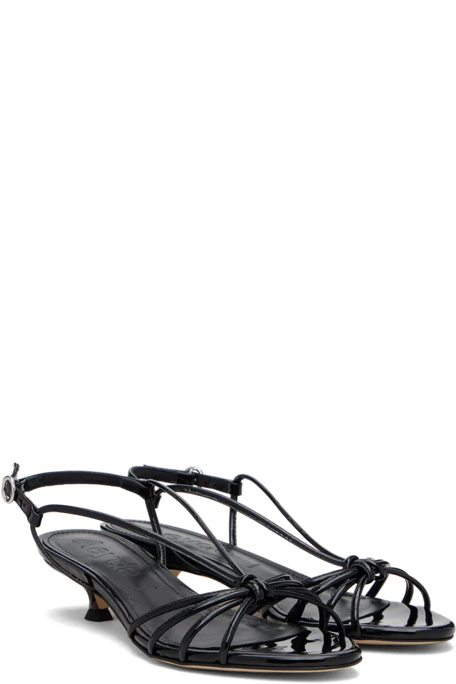Aeyde Black Amara Patent Leather Heeled Sandals, photo 4 of 4 from SSENSE