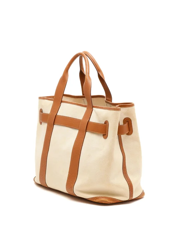 Hermès Toile & Negonda Petite Ceinture MM Tote Bag in Canvas from A Retro Tale, photo 3 of 11