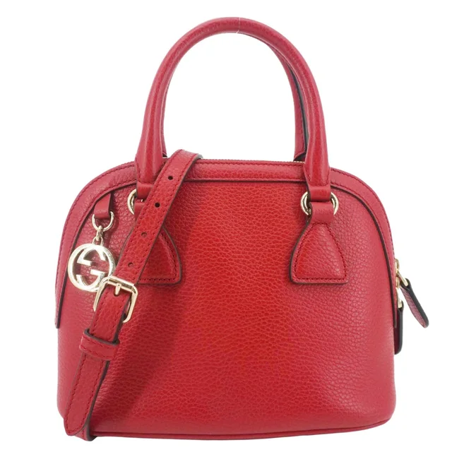 Gucci Dome Small Dollar Calfskin Leather Crossbody Bag Red 449661 in Red Calfskin from Dallas Designer Handbags