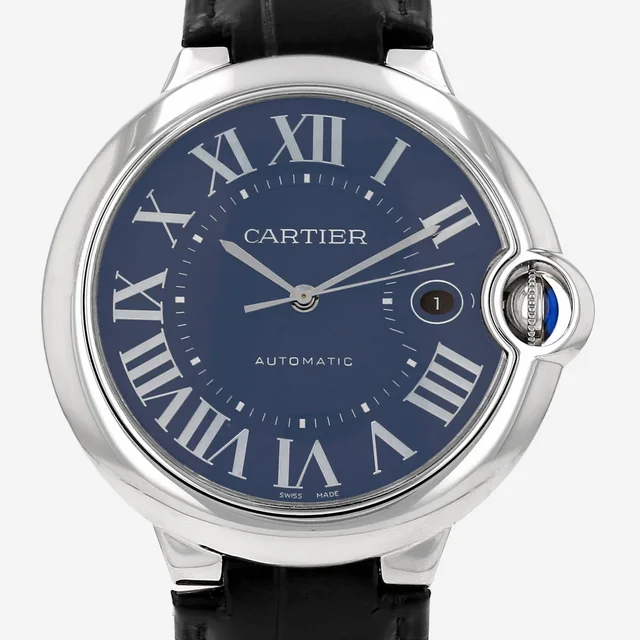Ballon Bleu de Cartier watch in steel, Ref: Cartier - 3765 Circa 2021 in Blue Leather from Collector Square