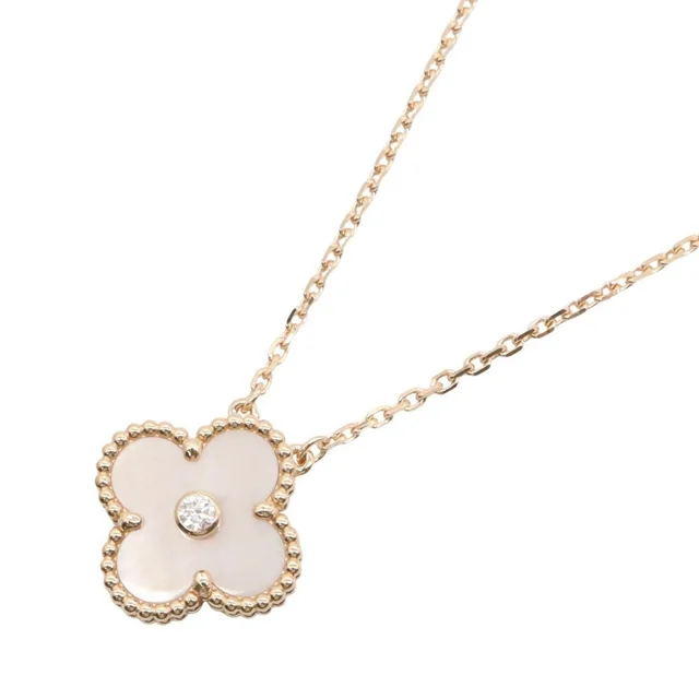 Van Cleef & Arpels Necklace Vintage Alhambra Mother of Pearl 41.5 18k Pink Gold in Pink from The Reluxe
