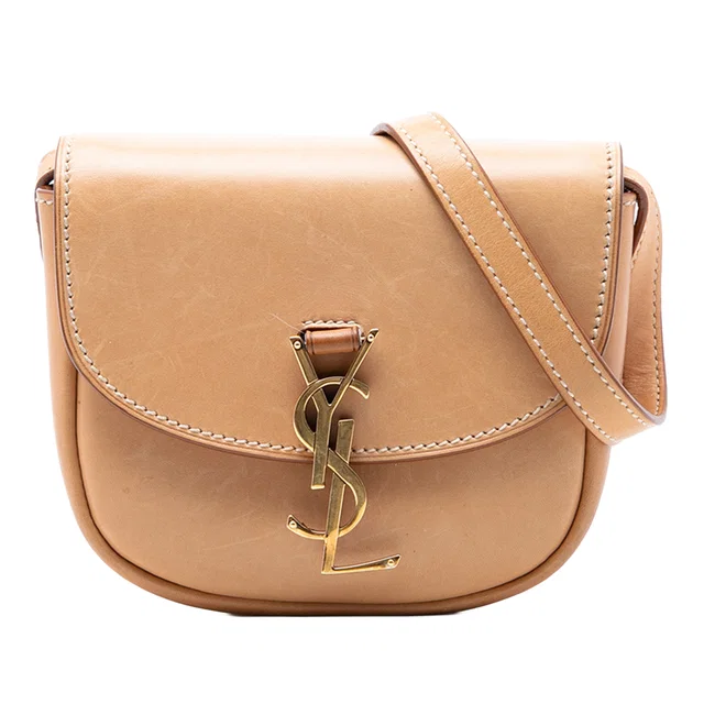 Tan Saint Laurent Small Leather Kaia Crossbody in Brown Leather from Designer Revival