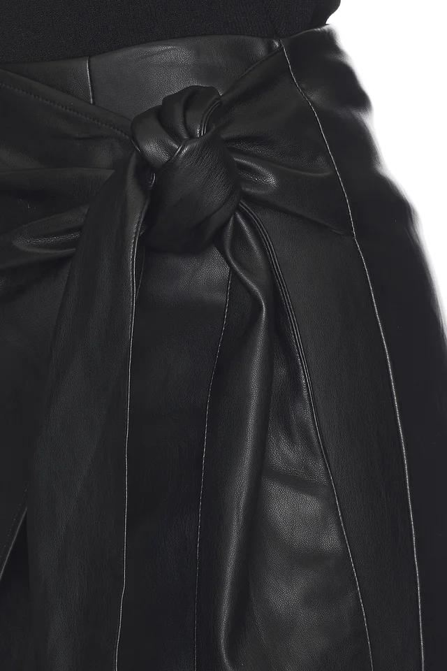 ALL THE WAYS Kassidy Faux Leather Skirt in Black, photo 6 of 6 from REVOLVE (Canada)