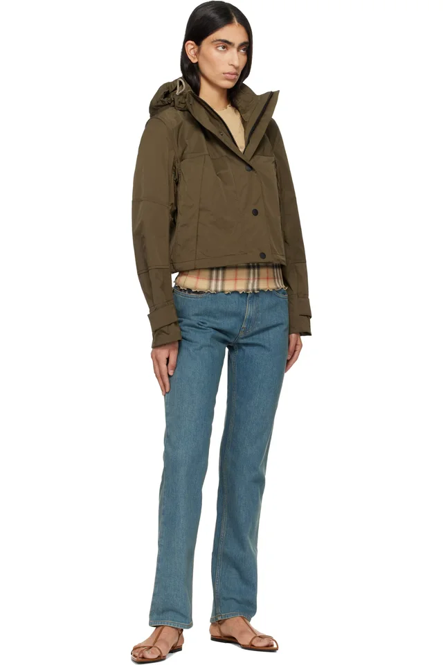 Burberry Khaki Nylon Jacket, photo 4 of 4 from SSENSE