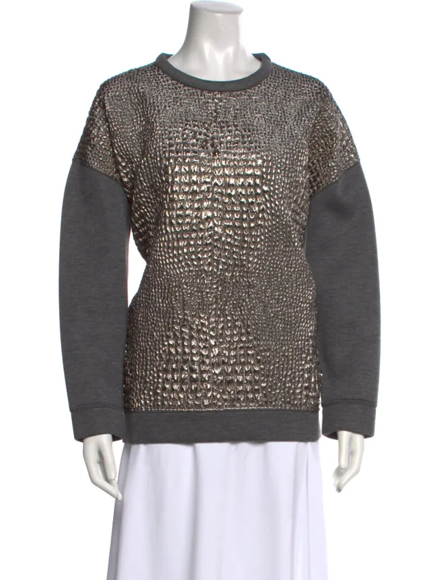 Moncler Graphic Print Crew Neck Sweatshirt in gray from The RealReal