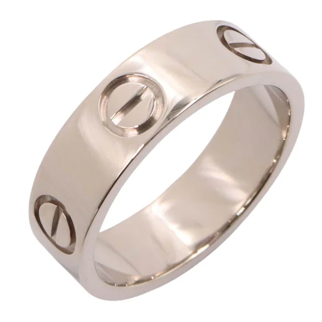 Cartier Love Au750 White Gold Ring Size 50 in White from LuxUness