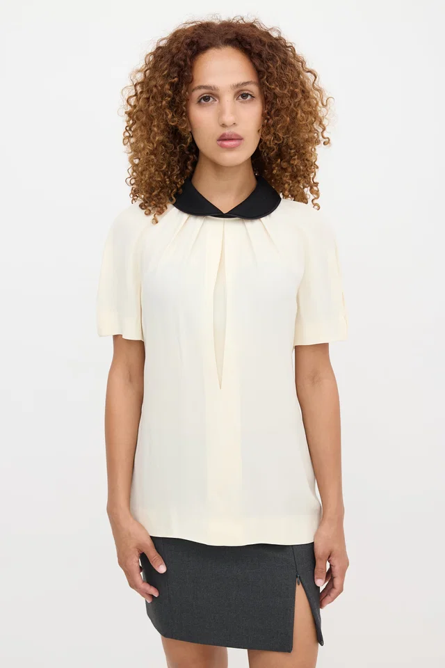 Marni Crepe Pleated Top in Cashmere from VSP Consignment