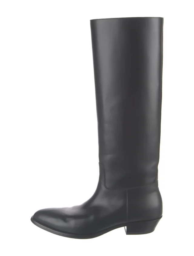 The Row Leather western boots Leather Riding Boots in black Leather from The RealReal