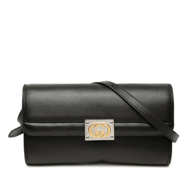 Black Gucci Calfskin Linea Matisse Interlocking G Crossbody in Black Calfskin from Designer Revival, photo 1 of 1