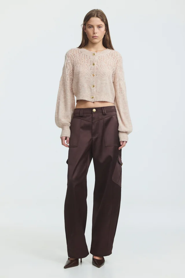 AJE Brielle Lace Knit Cardigan in Beige from Aje, photo 1 of 1