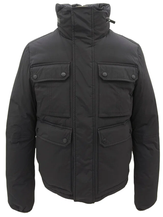 Gucci Logo Button-Down Jacket #46 Black in Black Nylon from VINTAGE QOO TOKYO