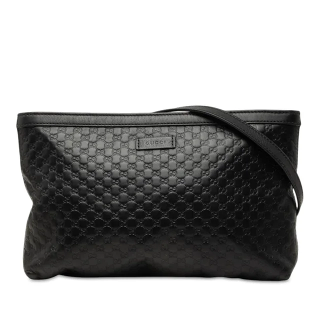 Black Gucci Microguccissima Crossbody in Black Leather from Designer Revival