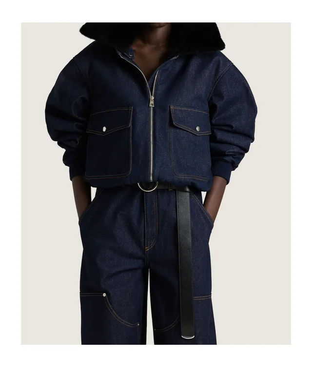 Givenchy Shearling Collar Zip-Up Denim Jacket, photo 4 of 9 from SENSER