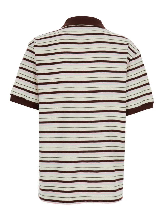 DUNST Multicolor Polo Shirt with Embroidered Logo Lettering on the Front and All-Over Stripes in Cotton for Women in Multicolor 100% Cotton, photo 3 of 6 from Gaudenzi Boutique